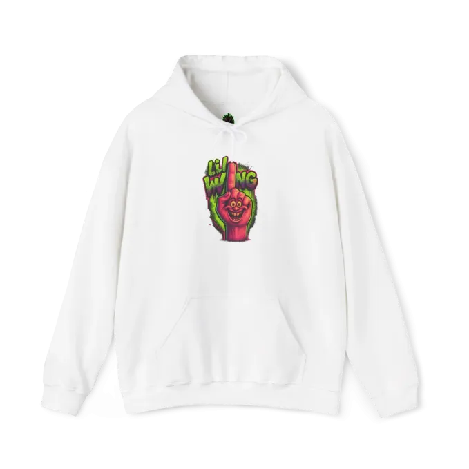 Hoodie 017 Front White